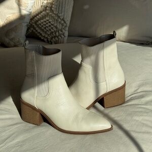 Cream Ankle Boots